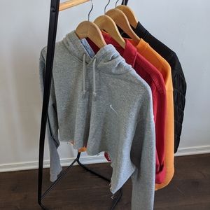 Nike grey crop hoodie OS